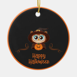 Owl/Fall/Autumn/Halloween/pumpkin Ceramic Tree Decoration