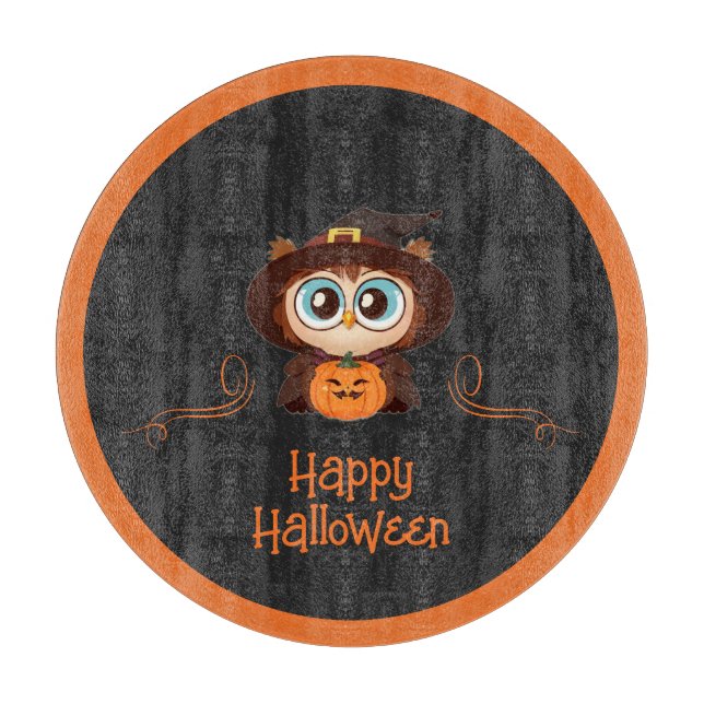 Owl/Fall/Autumn/Halloween/pumpkin Cutting Board (Front)