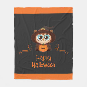 Owl/Fall/Autumn/Halloween/pumpkin Fleece Blanket