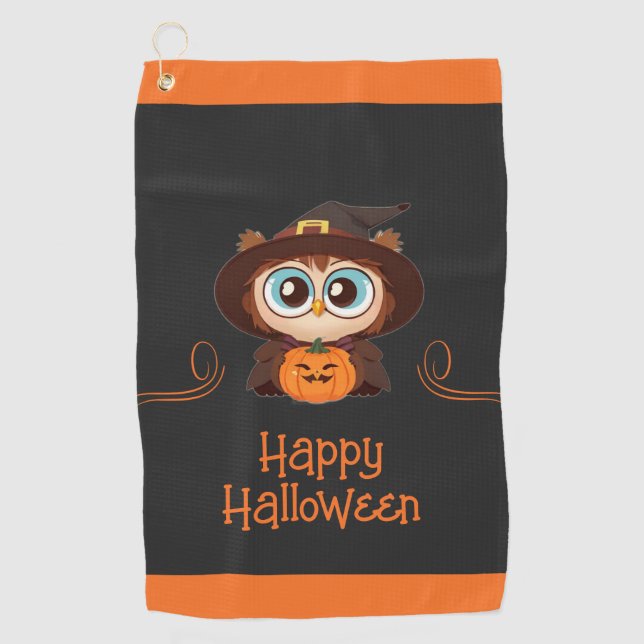 Owl/Fall/Autumn/Halloween/pumpkin Golf Towel (Front)
