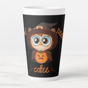 Owl/Fall/Autumn/Halloween/pumpkin Latte Mug