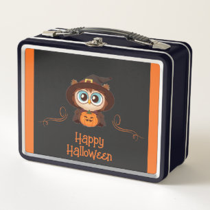 Owl/Fall/Autumn/Halloween/pumpkin Metal Lunch Box
