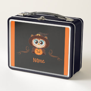 Owl/Fall/Autumn/Halloween/pumpkin Metal Lunch Box