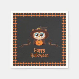Owl/Fall/Autumn/Halloween/pumpkin Napkin