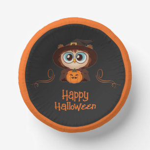 Owl/Fall/Autumn/Halloween/pumpkin Paper Plate
