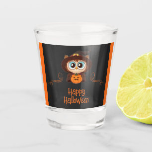 Owl/Fall/Autumn/Halloween/pumpkin Shot Glass