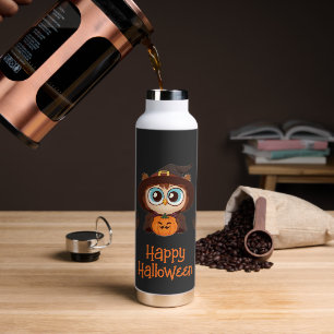 Owl/Fall/Autumn/Halloween/pumpkin Water Bottle