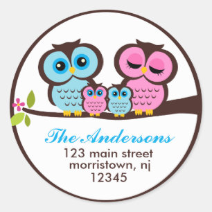 Owl Family Address Labels