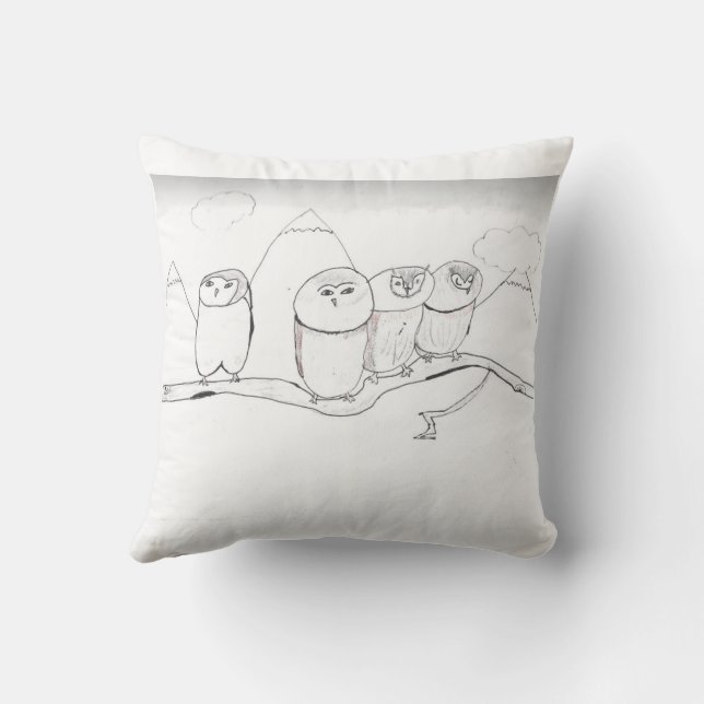 Owl Family Cushion (Back)