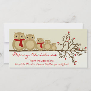 Owl Family Holiday Card