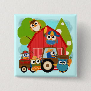 Owl Farmers 15 Cm Square Badge