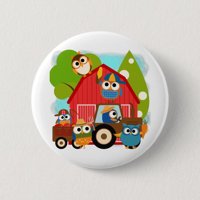 Owl Farmers 6 Cm Round Badge (Front)