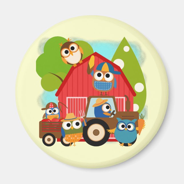 Owl Farmers Magnet (Front)