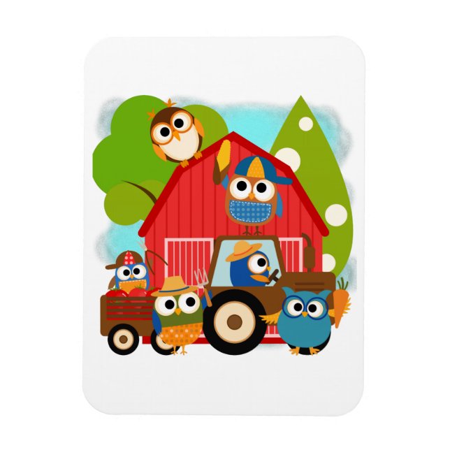 Owl Farmers Magnet (Vertical)