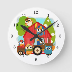 Owl Farmers Round Clock