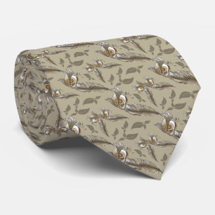 Owl feather in earthy colors tie