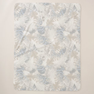 owl Feathers, gray, beige and blue, bird, light, Sherpa Blanket