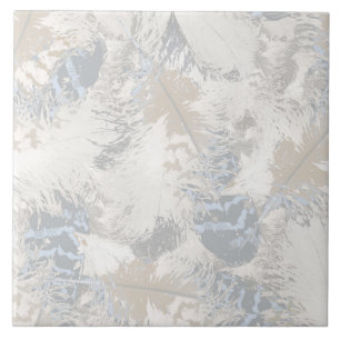 owl Feathers, grey, beige and blue, bird, light, Tile