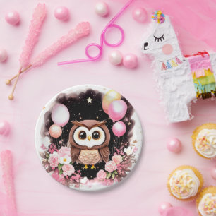 Owl First Birthday Paper Plates