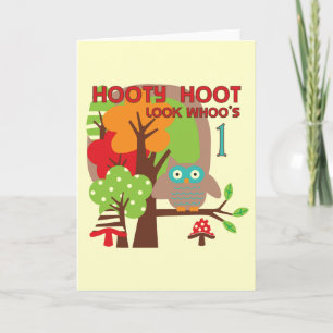 Owl First Birthday T-shirts and Gifts Card