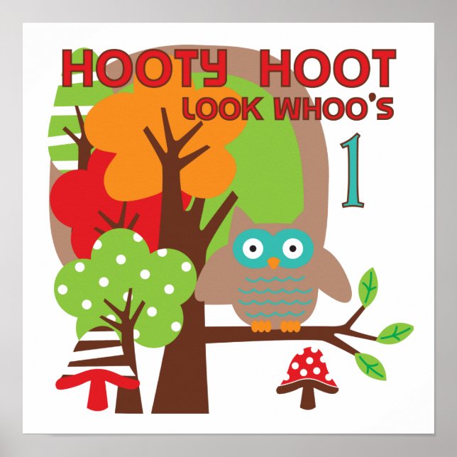 Owl First Birthday T-shirts and Gifts Poster (Front)