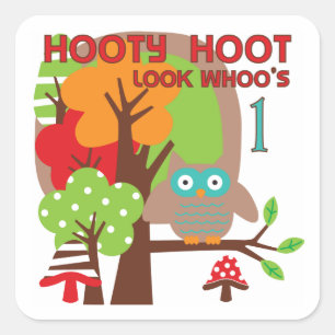 Owl First Birthday T-shirts and Gifts Square Sticker