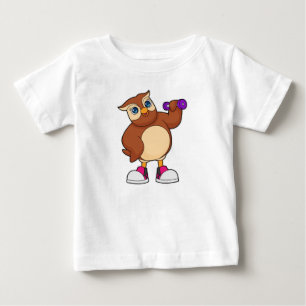 Owl Fitness Dumbbell Baby T-Shirt