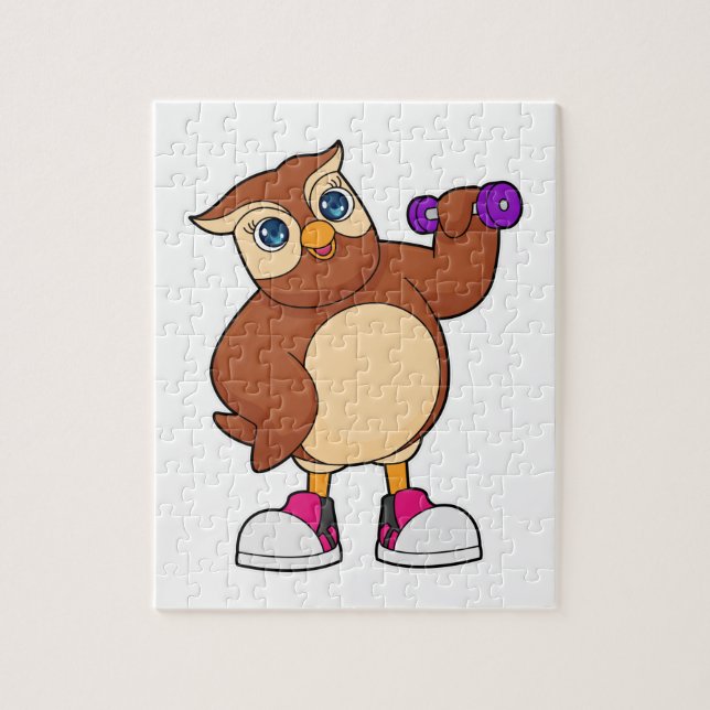 Owl Fitness Dumbbell Jigsaw Puzzle (Vertical)