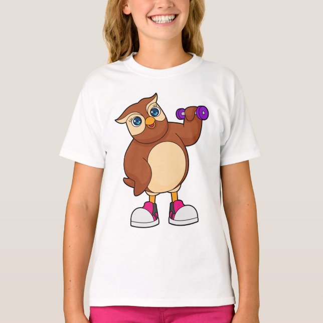 Owl Fitness Dumbbell T-Shirt (Front)