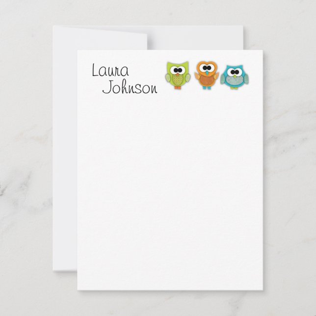 Owl Flat Notecard (Front)