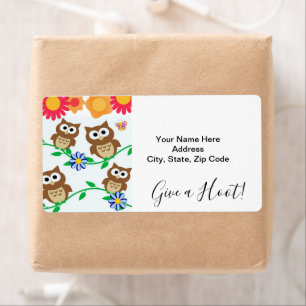Owl Floral Give a Hoot!  Labels