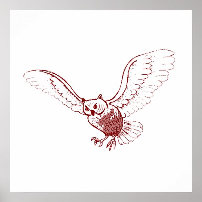 Owl Flying Poster (Front)