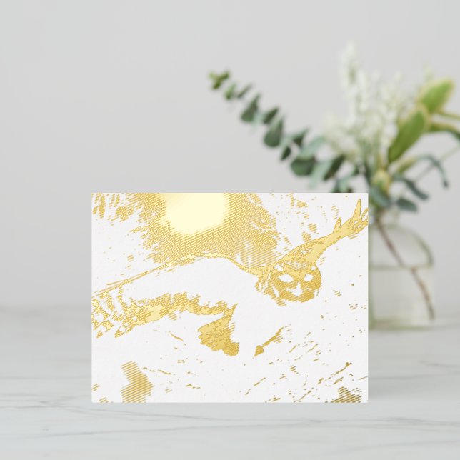 Owl Foil Holiday Postcard (Standing Front)