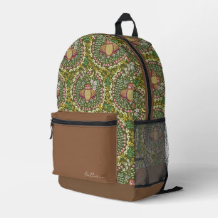 Owl Folk Green Printed Backpack