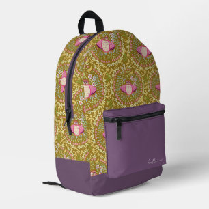 Owl Folk Olive Printed Backpack