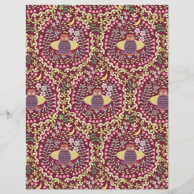 Owl Folk Wine Red (Front)