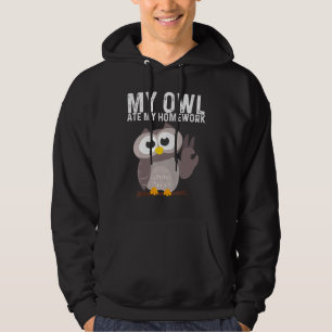 Owl For Kids Boys Girls Owls Nocturnal Birds Hoodie