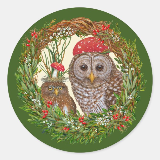 Owl Friends holiday stickers (Front)