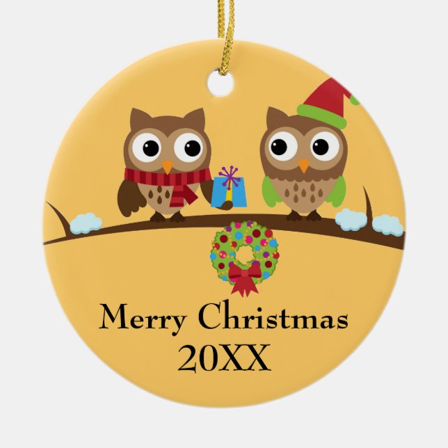 Owl Friends with Gift Ornament (Front)