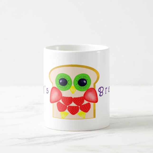 Owl Fruits Bread Breakfast Coffee Mug (Center)