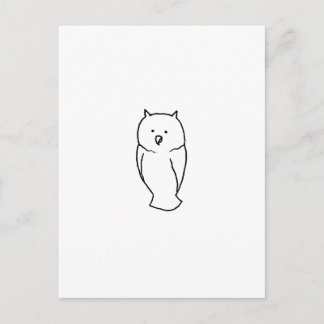 Owl - Fun cute simple totem ink line drawing art Postcard