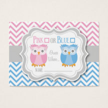 Owl Gender Reveal Voting Card