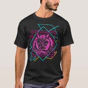 Owl Geometric Colourful Shapes T-Shirt
