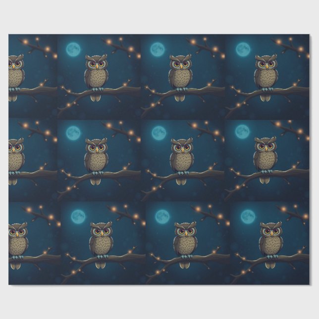 Owl gift rapping  wrapping paper (Flat)