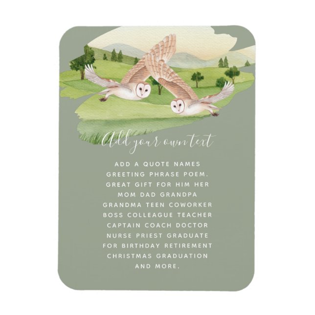 OWL GIFTS - Personalised Magnet (Vertical)
