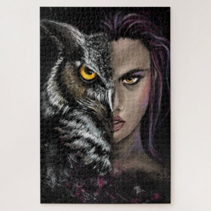 Owl Girl - Emotion Jigsaw Puzzle - Painting