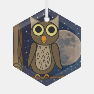 owl glass tree decoration