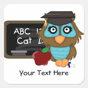 Owl Graduation1 (Customisable) Square Sticker