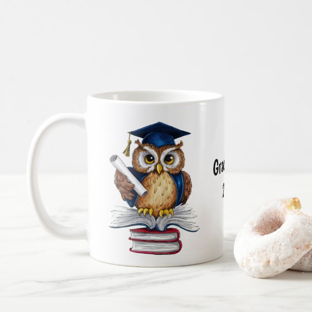 Owl Graduation Personalised Coffee Mug (With Donut)
