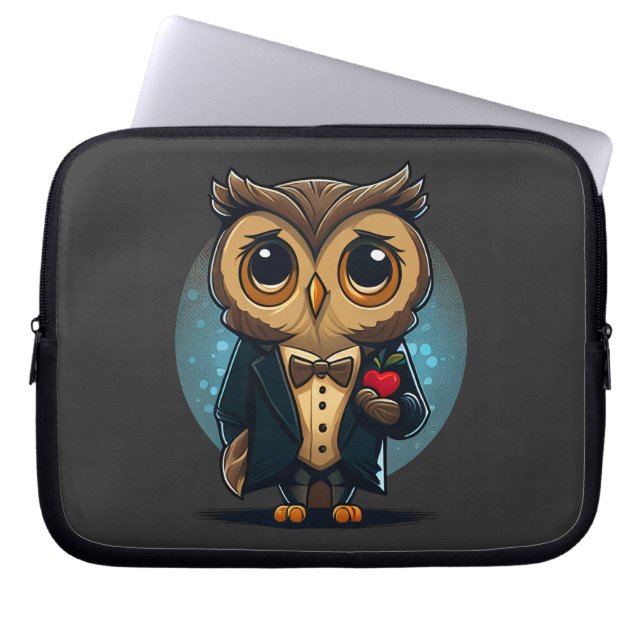 Owl Groom in Love: Perfect Valentine's Day Gift Laptop Sleeve (Front)